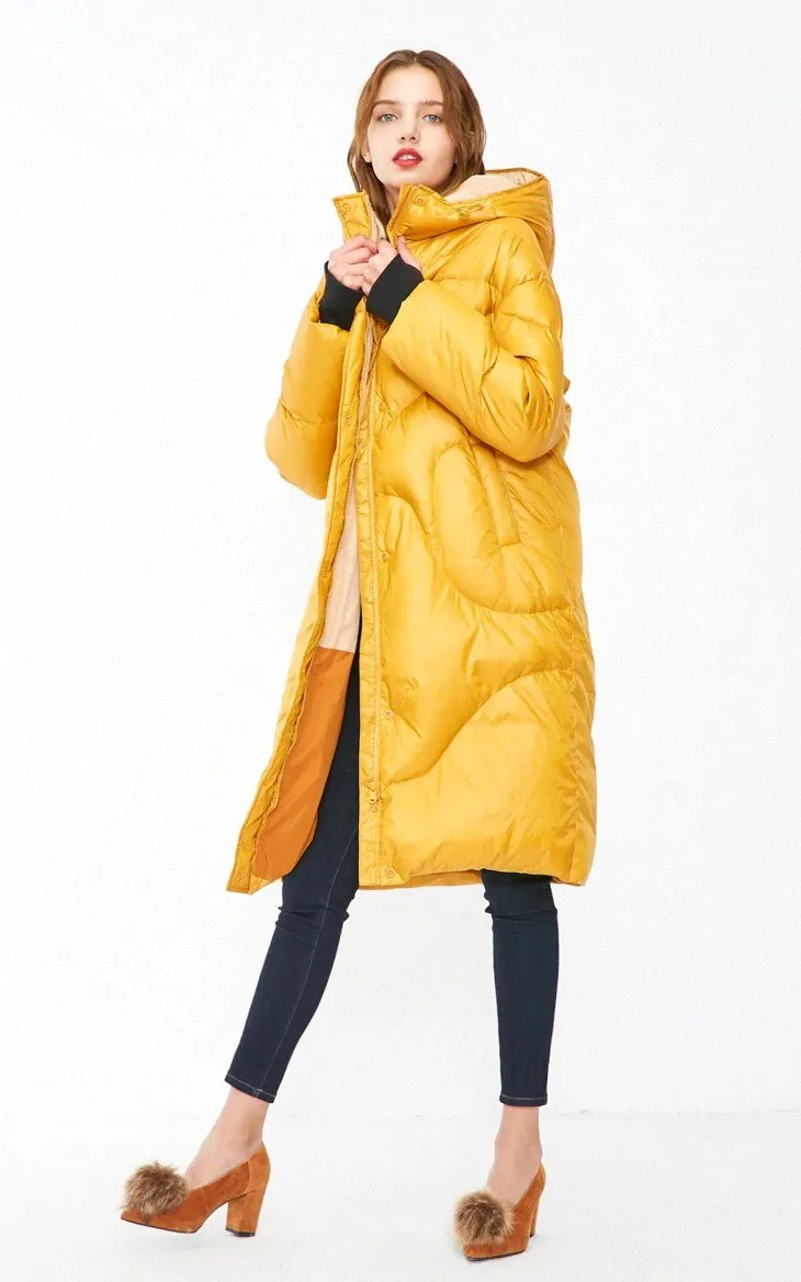 Women's Hooded Long Down Jacket