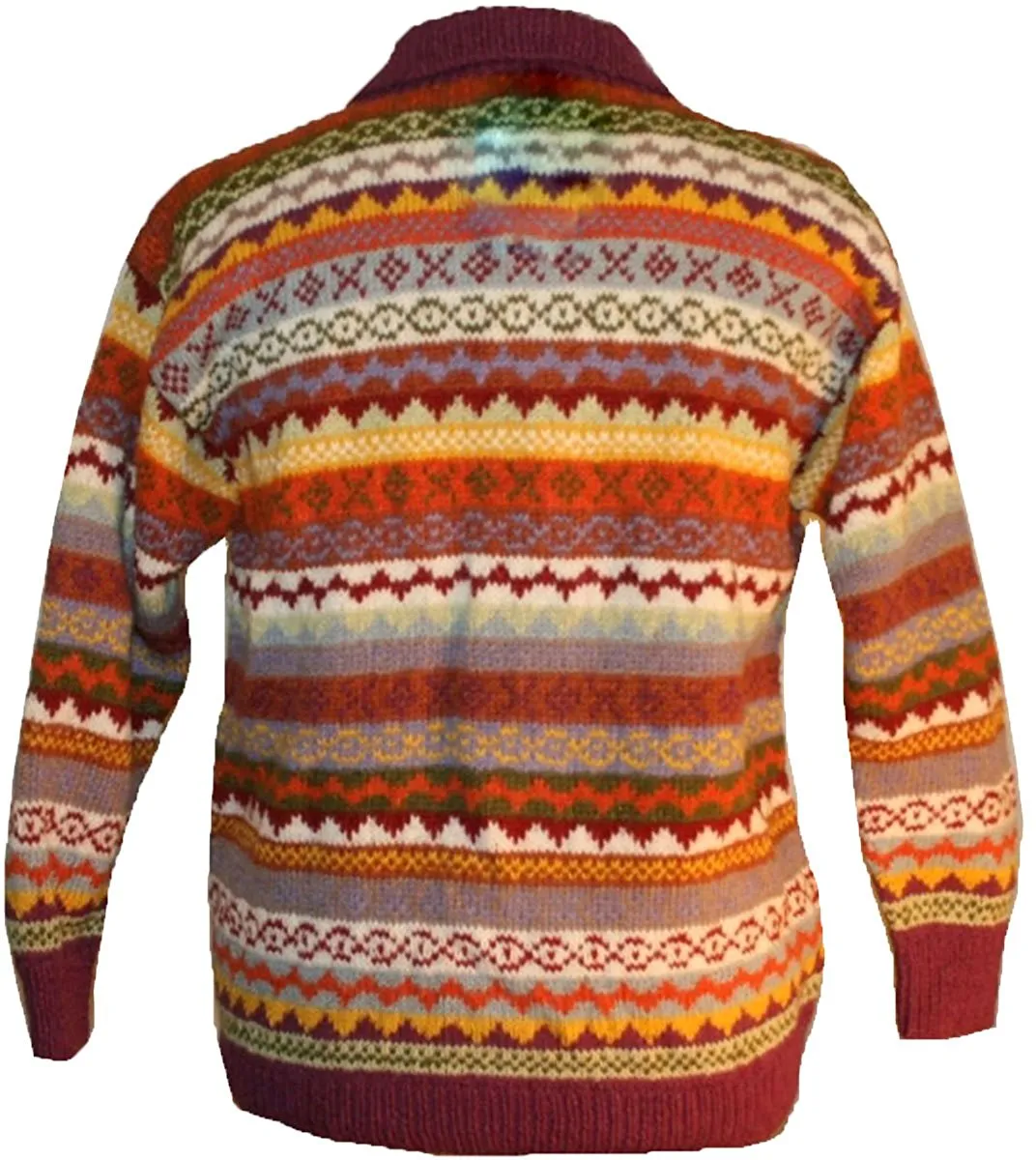 Wool Cardigan Sweater Hand knitted in Nepal