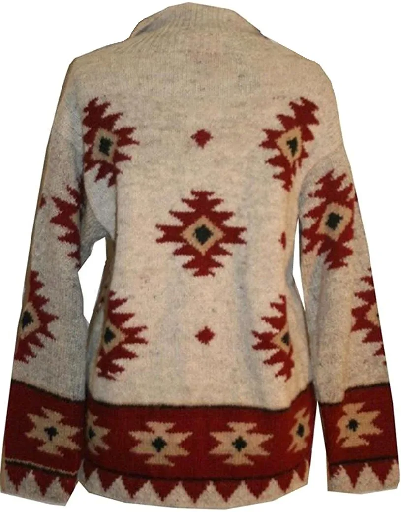 Wool Cardigan Sweater Hand knitted in Nepal
