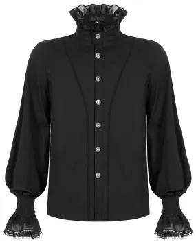 WY-1320 Mens Gothic Aristocrat Shirt - Black