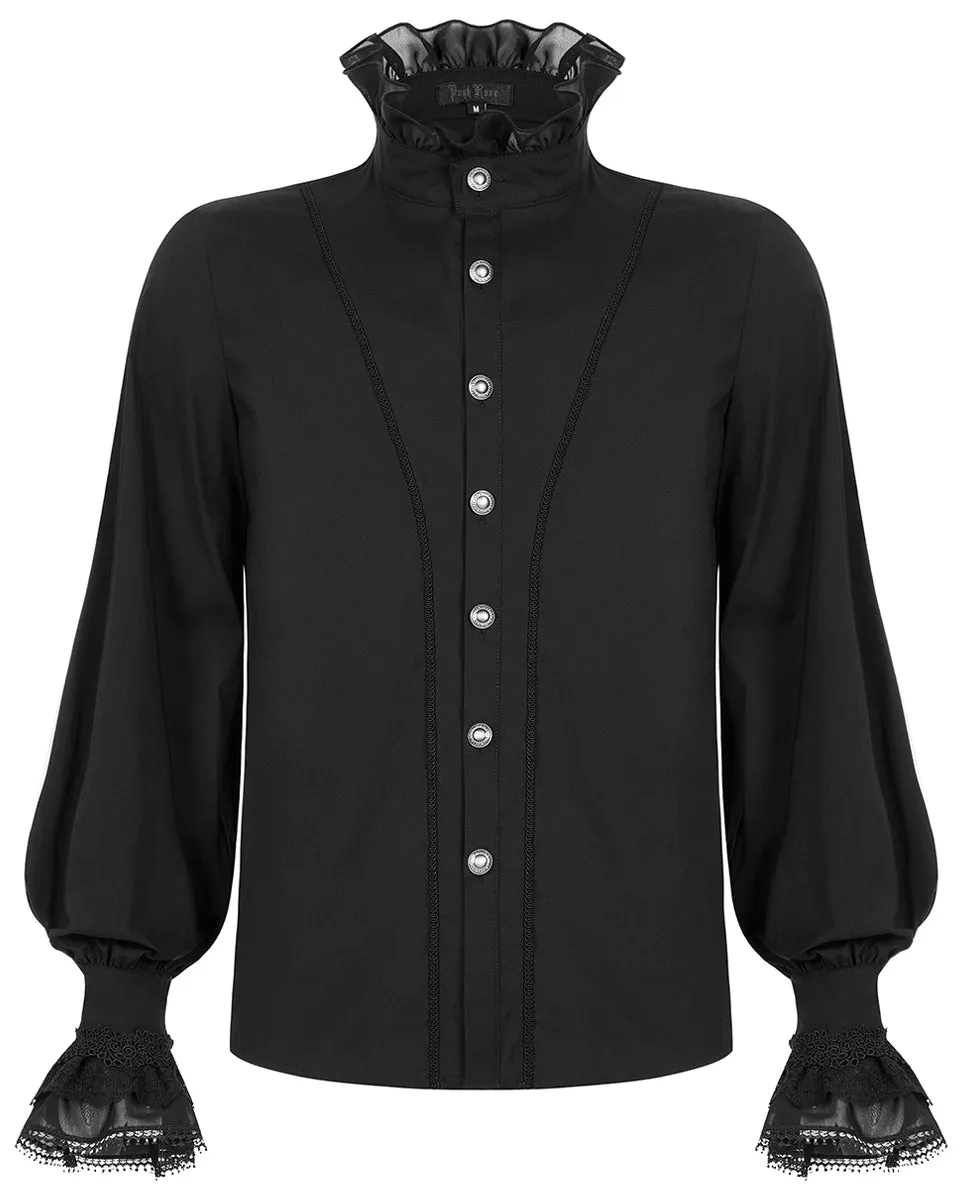WY-1320 Mens Gothic Aristocrat Shirt - Black