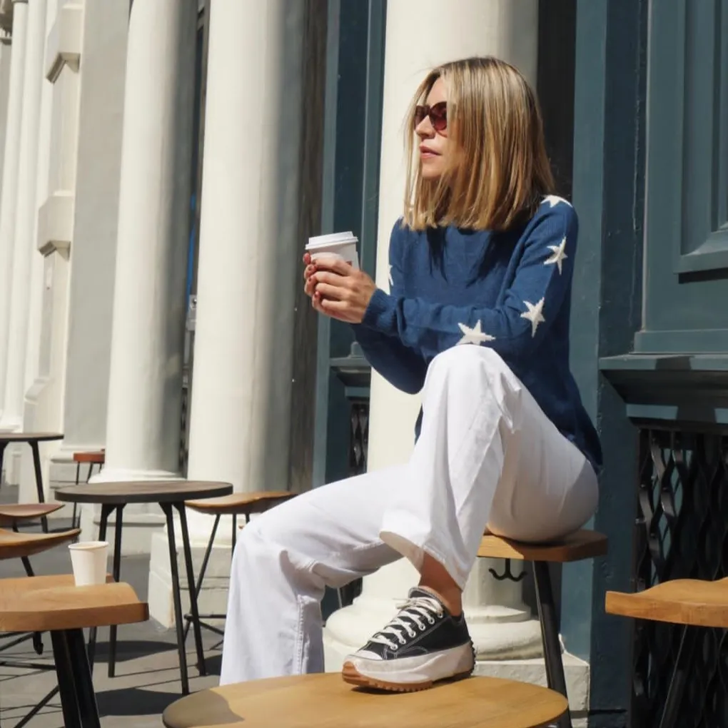 Yapa Blue Star Sleeve Sweater